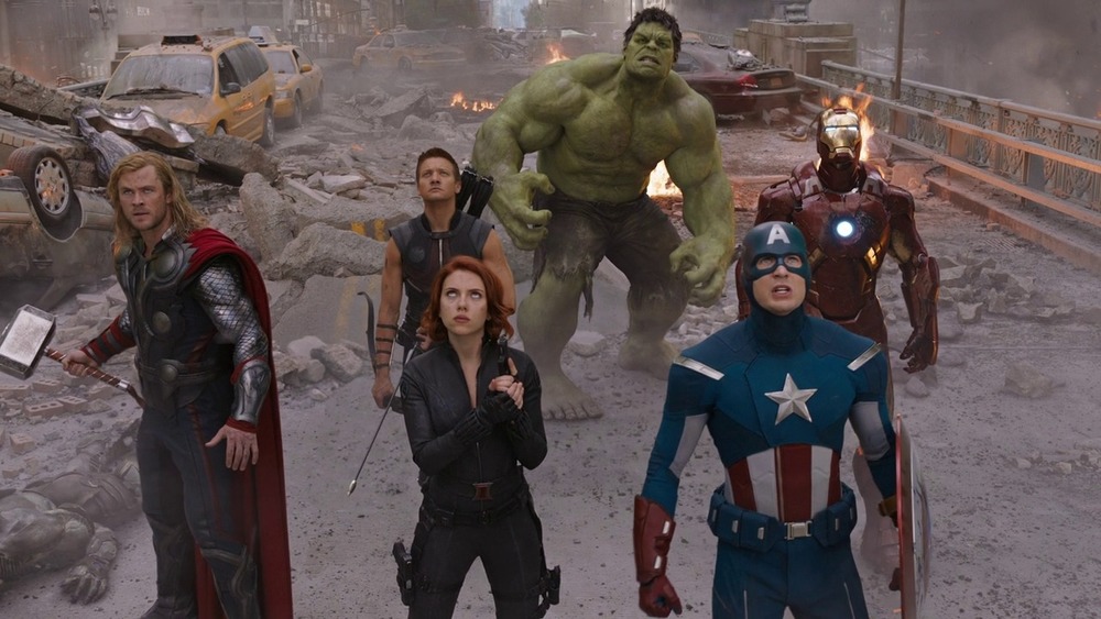 The Avengers fighting