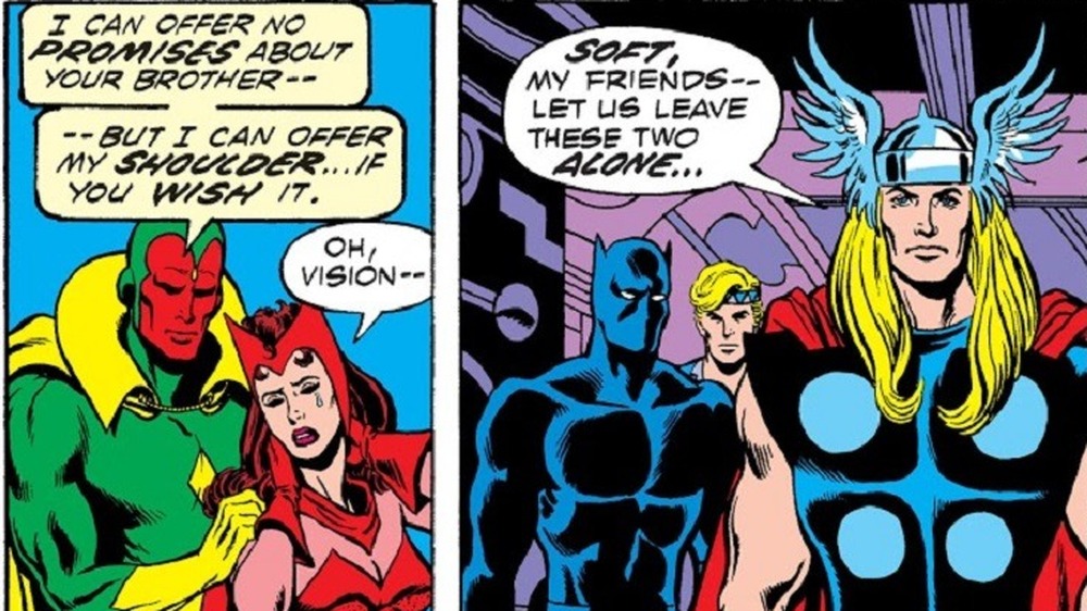 Scarlet Witch and Vision embrace